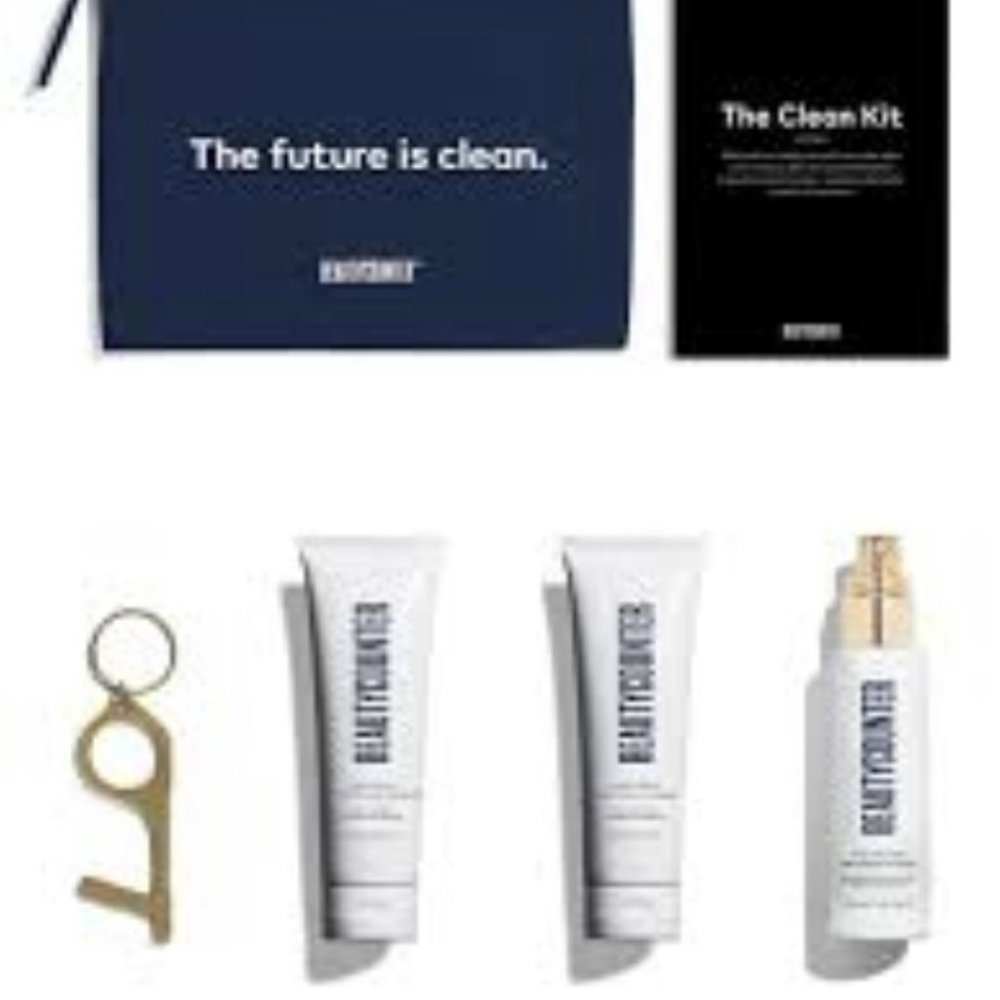 Beautycounter "The Clean Kit" 5 Piece Set New Cosmetic Bag Sanitizer Hand Wash - Picture 3 of 4